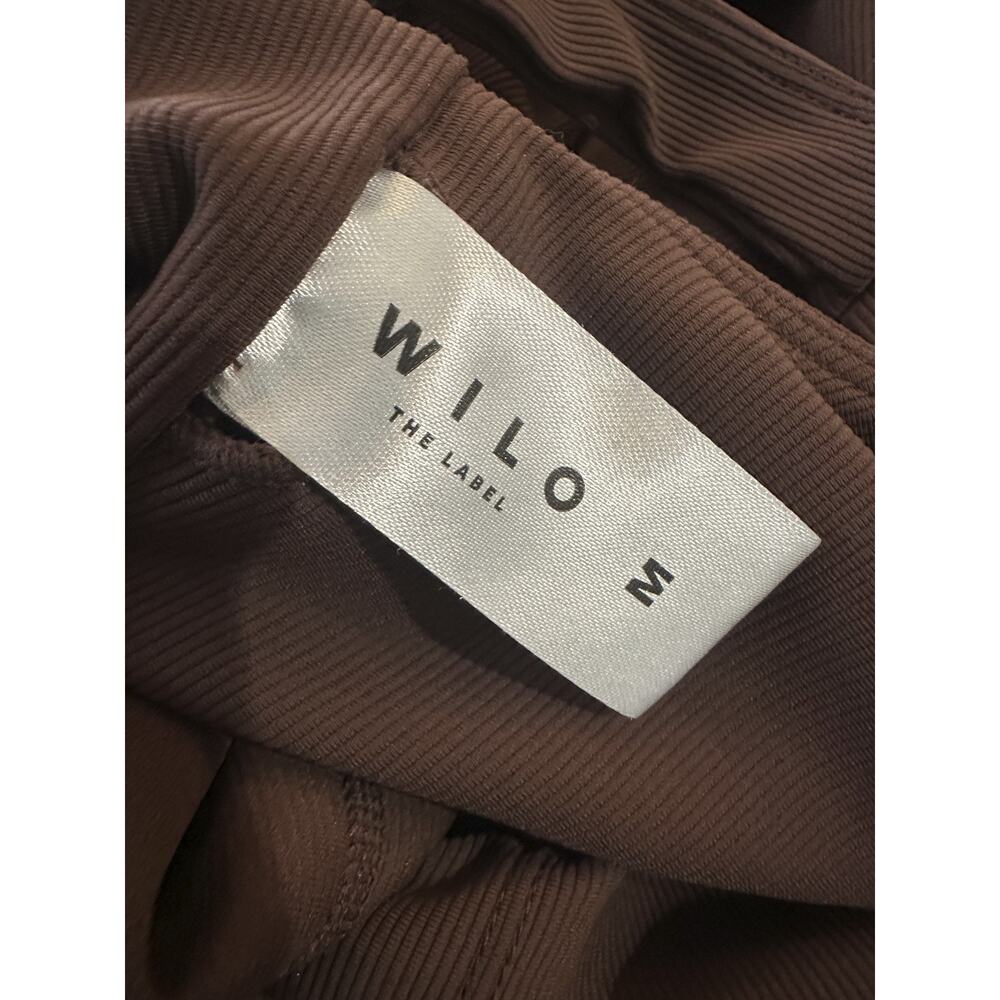 Wilo The Label Ribbed Jumpsuit Flare Chocolate Brown Stretch Women's Size Medium - Picture 7 of 13
